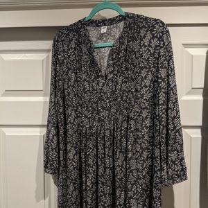 3/4 sleeve pin-tucked dress